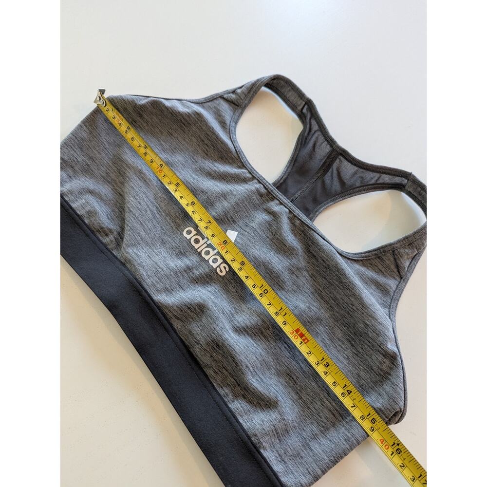 Adidas Dark Gray Heather Sports Training Bra Women's Size L D-DD Medium Support - Picture 8 of 9